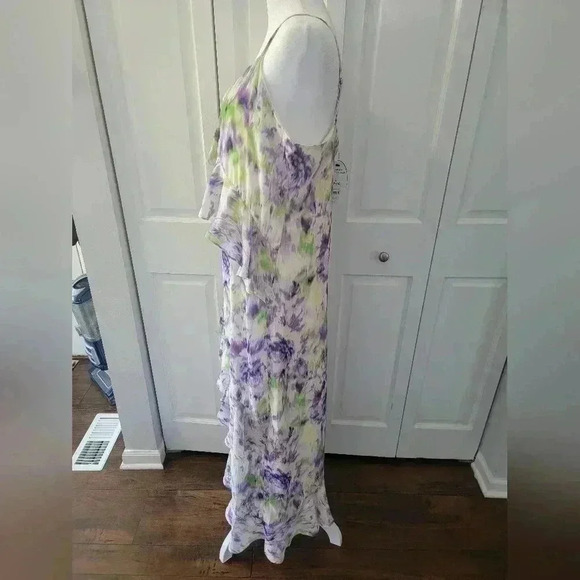 Scoop Women’s Ruffle Slip Bias Cut  Sleevless Dress Size Large - Picture 4 of 7